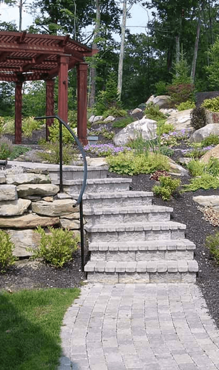 Fieldstone crew working on a residential landscape project