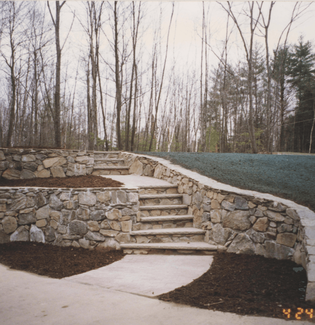 freshly seeded and sodded lawn at a New Hampshire property