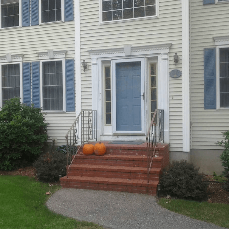 stone retaining wall in a New Hampshire yard