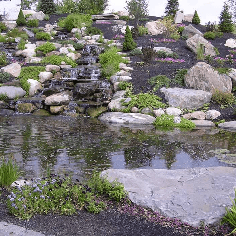 finished landscape construction project
