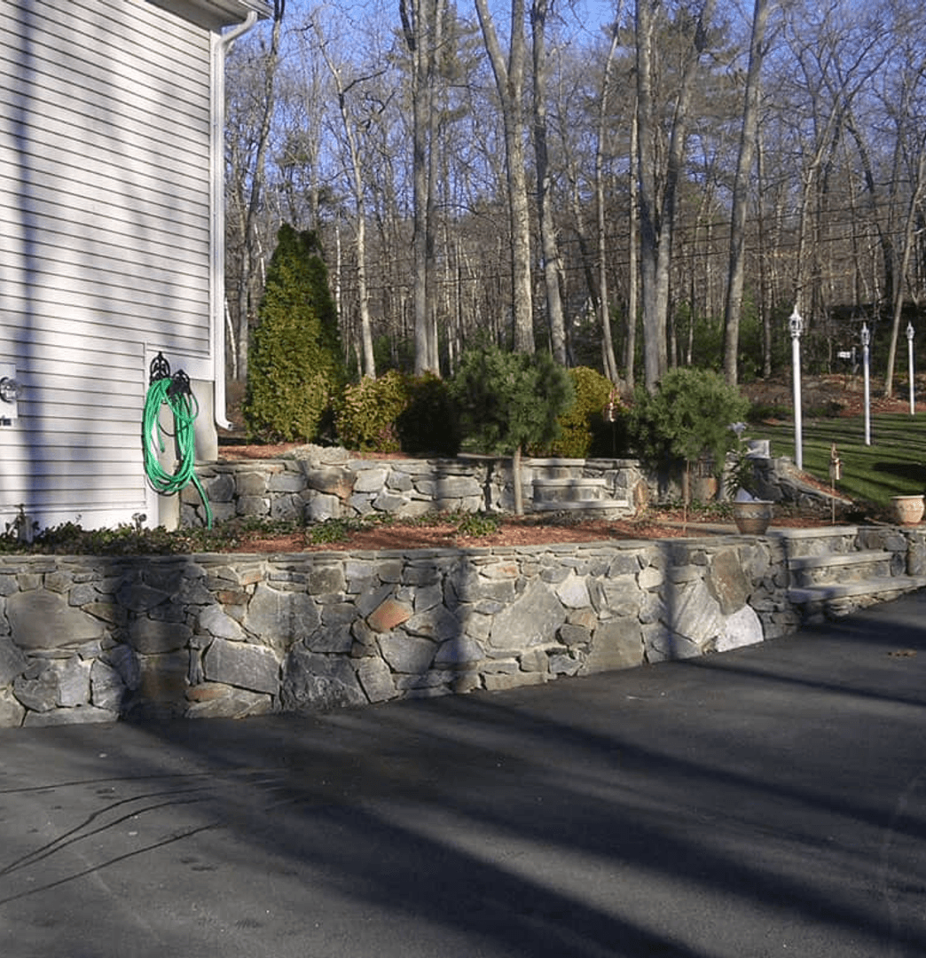 landscape construction in progress on a New Hampshire property