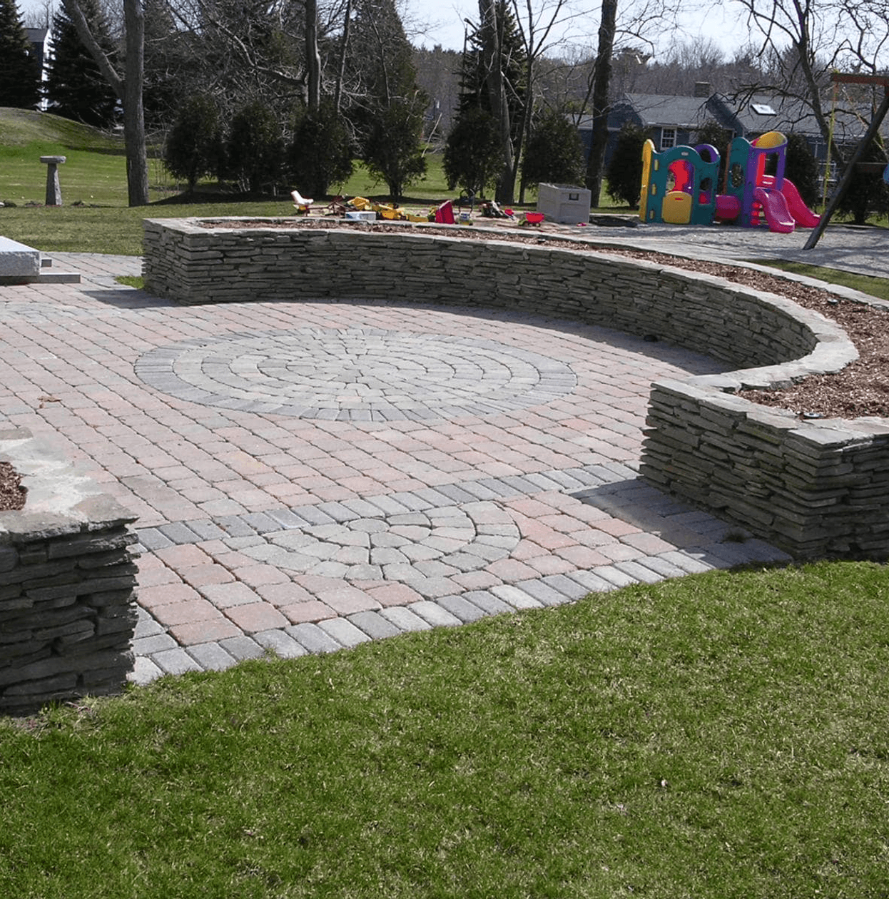custom stone patio installation